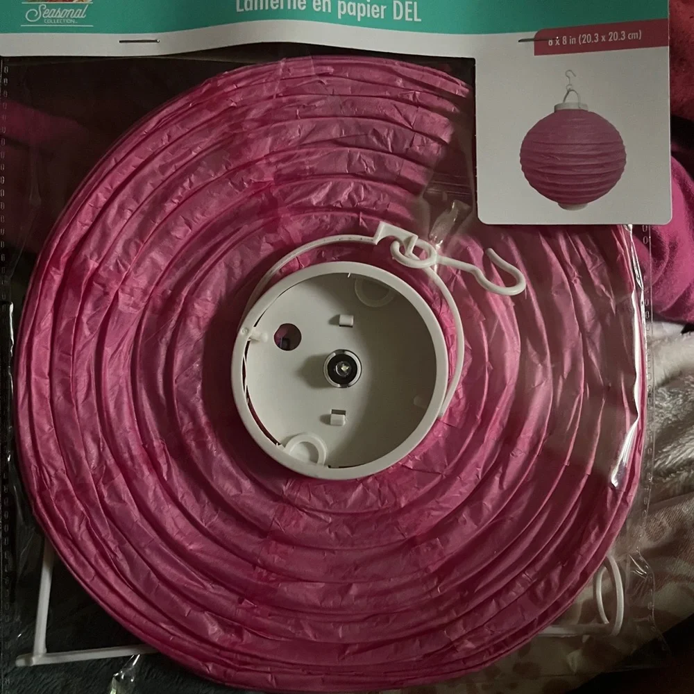 Paper Lantern with LED - Pink